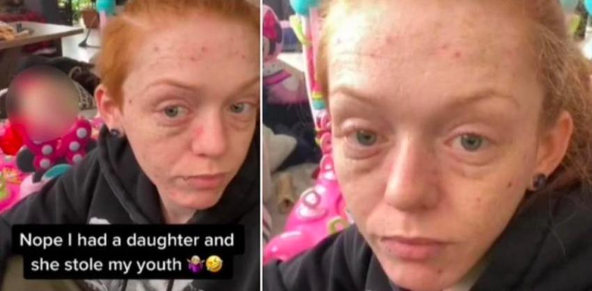 Mujer de 22 años sorprende por su aspecto físico y asegura que ser madre "le ha robado su juventud"