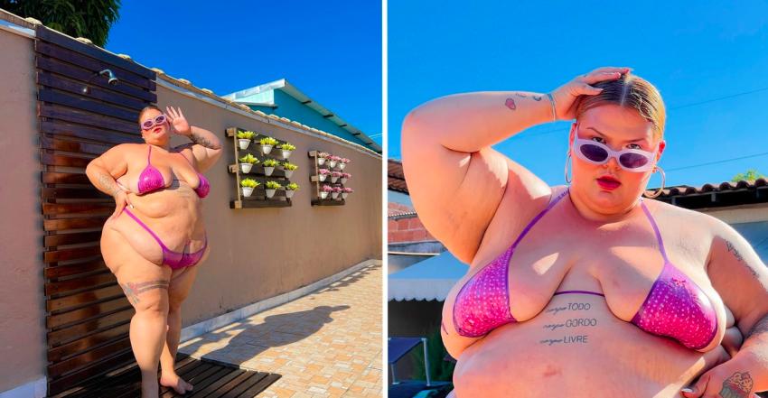 "El estándar de belleza es ser feliz": Modelo de talla grande luce orgullosa su cuerpo en bikini