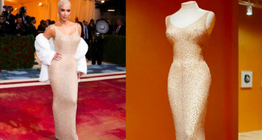 Así quedó el vestido de Marilyn Monroe después de que Kim Kardashian lo usara en la MET Gala