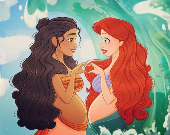 Ilustradora retrata su proceso de embarazo y depresión postparto con princesas de Disney 