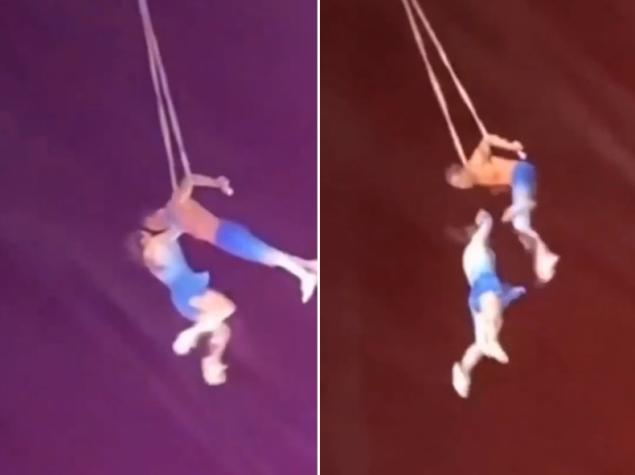 Muere trapecista durante show en vivo: Su esposo no alcanzó a sujetarla y cayó al vacío