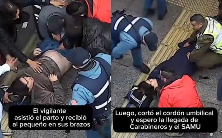 “¡Somos tíos!” Mujer dio a luz en el Metro de Santiago: Recibió ayuda de trabajadores en la estación Hospitales