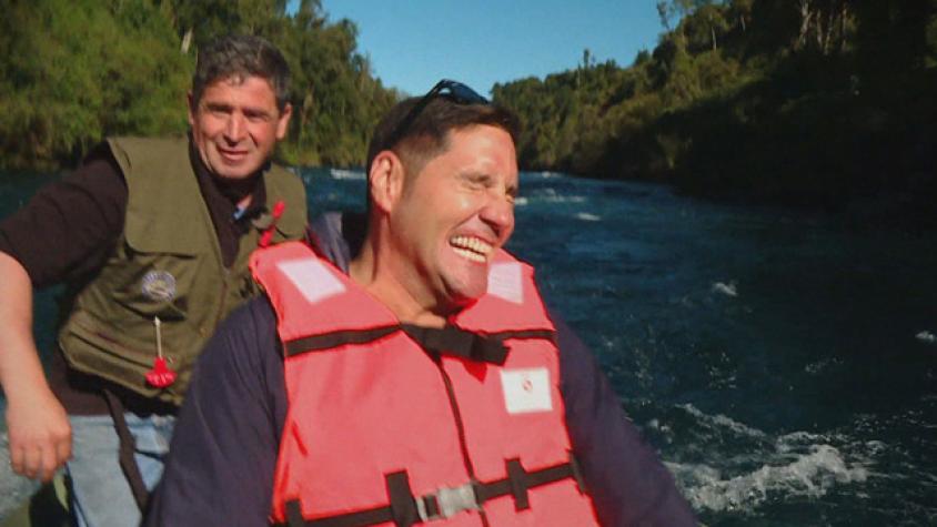 El adrenalínico viaje de Pancho por los "rápidos" del Río Bueno