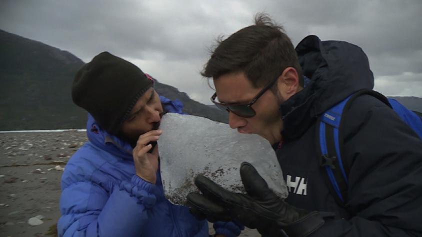 Pancho compartió un hielo de 30.000 años con el "Catador"