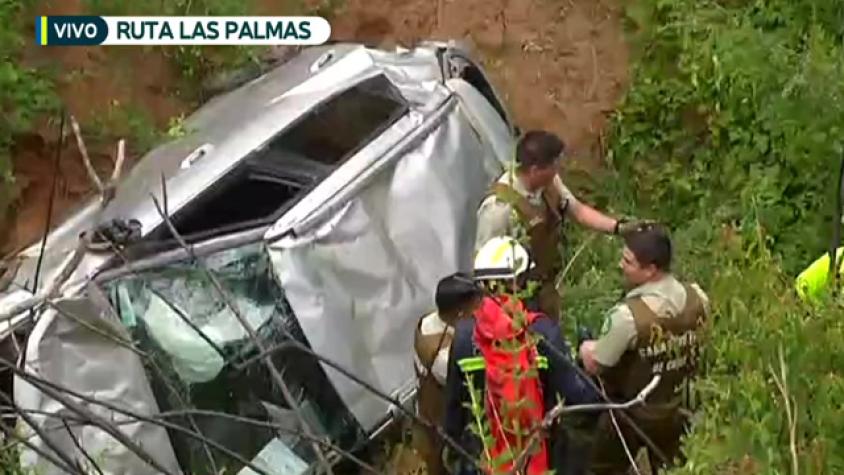 Mujer embarazada desbarrancó su auto en la ruta Las Palmas
