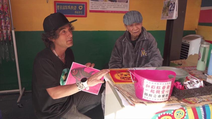 Claudio conoció a un artista emblemático de Taiwan de 97 años