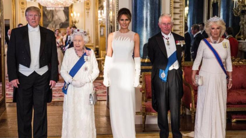 Lo que no se vio del lujoso banquete de la Reina Isabel y Trump