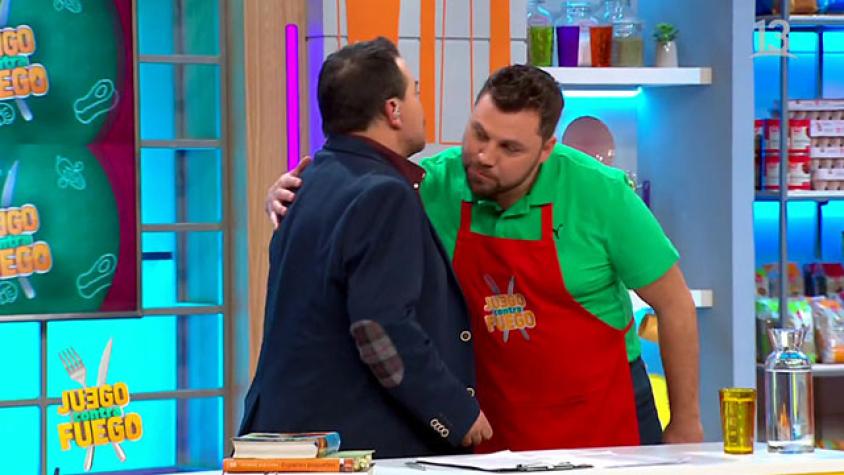 Leo le dio el "beso de la suerte" a los participantes
