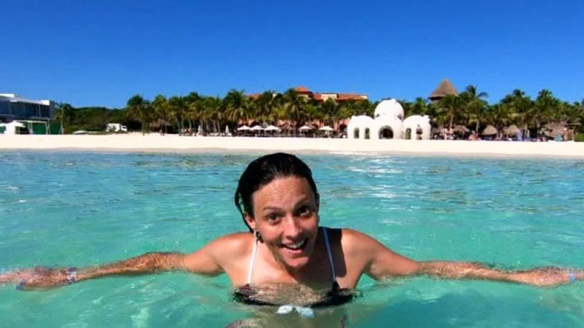 Maly disfrutó a lo grande en Playa del Carmen