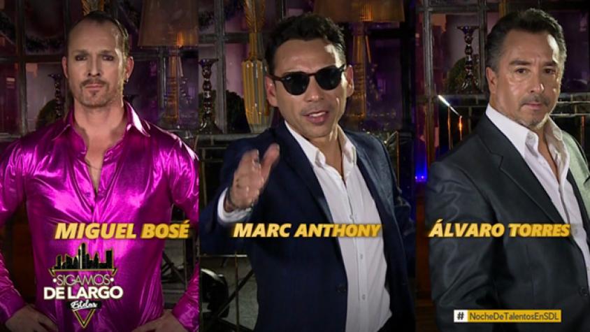 Marc Anthony, Álvaro Torres y Miguel Bosé