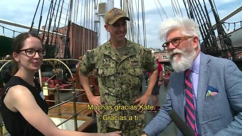 Federico y Marcelo lograron subirse a un increíble barco militar americano