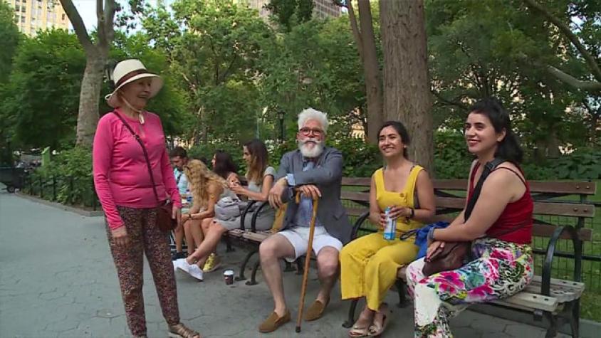 Nos encontramos con 3 chilenas en el Madison Square Park