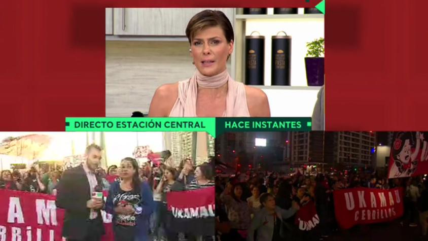 Manifestación “Ukamau” cortó el tránsito en Estación Central