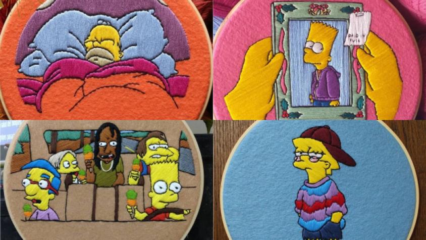 Fanática de “Los Simpson” recrea escenas clásicas de la serie con bordado