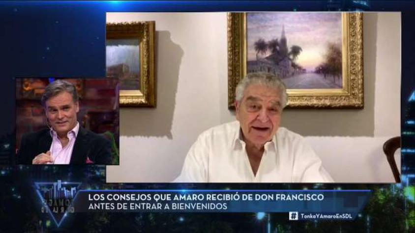 Don Francisco felicitó a Amaro por su trabajo en Bienvenidos