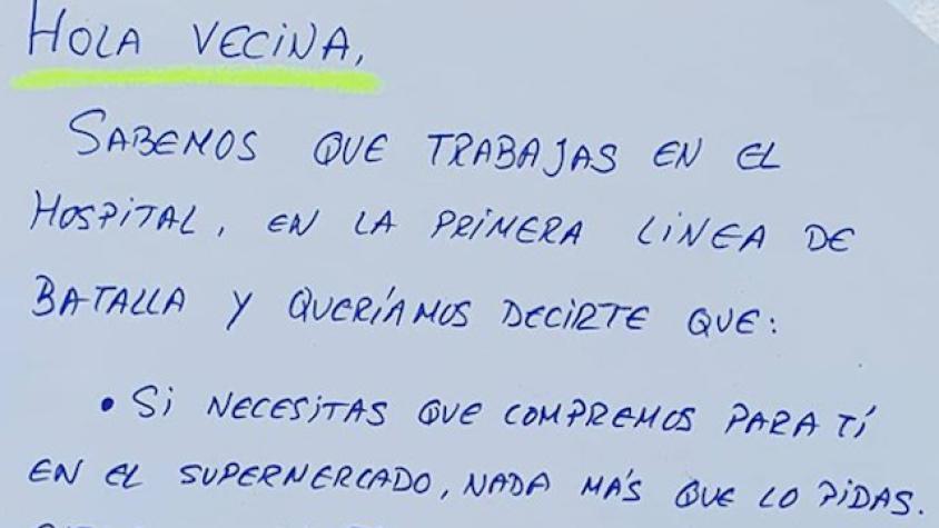 “Te queremos”: Mensaje para trabajadora de la salud en España se hace viral