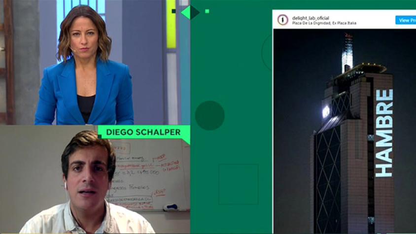 Schalper aclara su crítica a proyección de palabra “hambre” en torre Telefónica