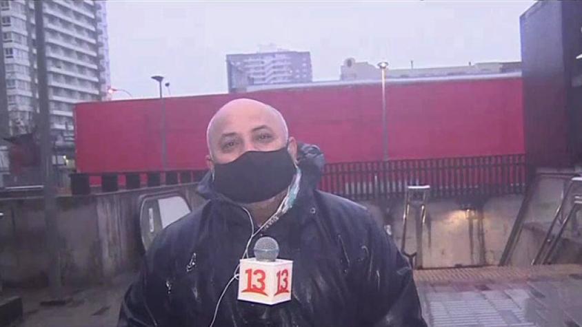 Lluvia inundó la estación de Metro Matta y Parque Almagro