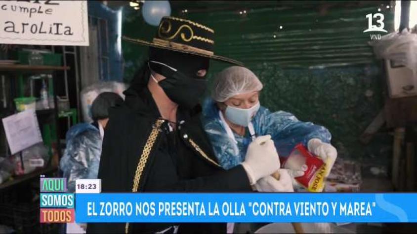 "Zorro" chileno llegó con ayuda para una olla solidaria 