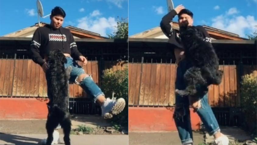 Joven trató de hacer baile para TikTok y un perro se lo impidió 