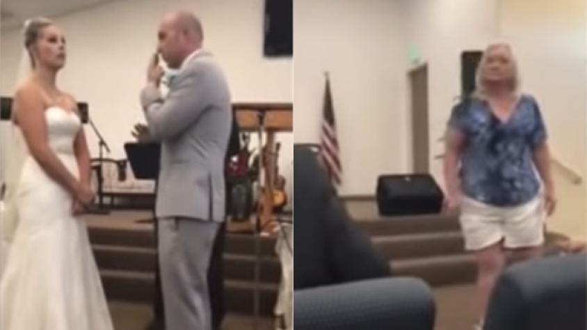 Novia es increpada a gritos por su suegra en pleno matrimonio