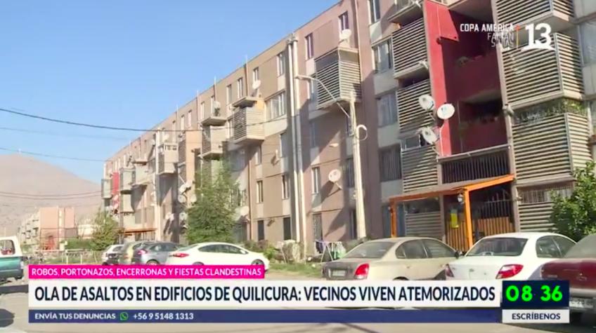 Ola de asaltos en edificios atemoriza a vecinos de Quilicura