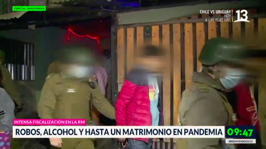 Intensas fiscalizaciones en la RM: Celebran matrimonio en toque de queda