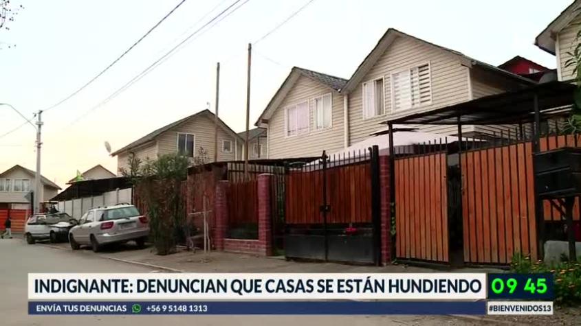 Vecinos de Colina denuncian que sus casas están en riesgo de derrumbe