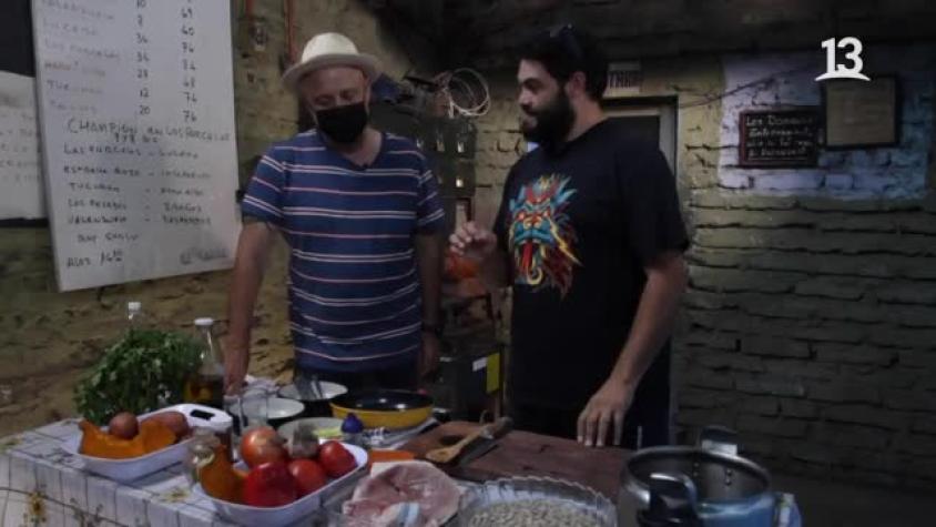 Marcelo Cicali jugó rayuela y comió porotos con músico de Chico Trujillo