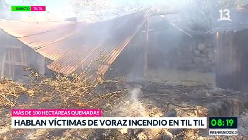 12 familias damnificadas tras voraz incendio en Tiltil