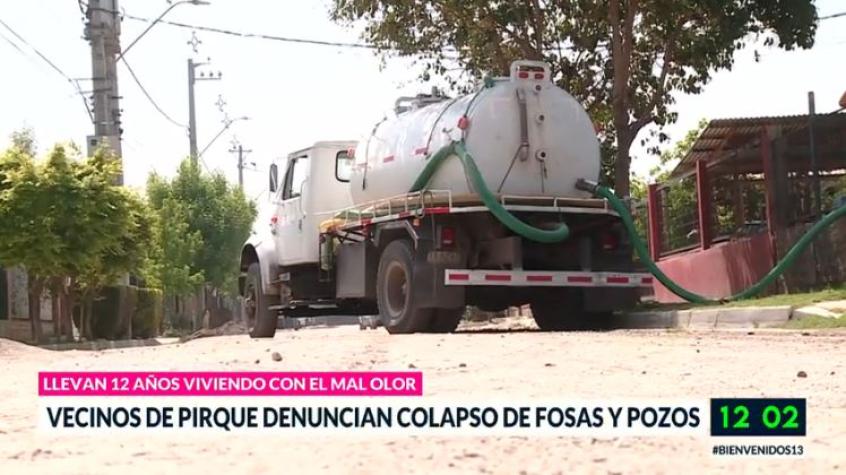 Vecinos de Pirque denuncian colapso de fosas y pozos
