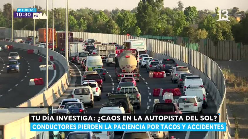 Autopista del Sol: Conductores acusan que malas condiciones de la ruta generan tacos y accidentes