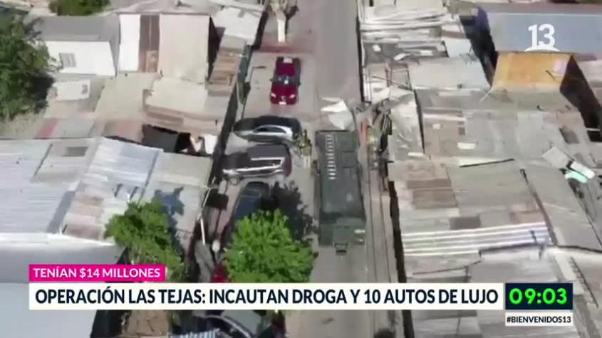 Operación Las Tejas: incautan droga y 10 autos de lujo 