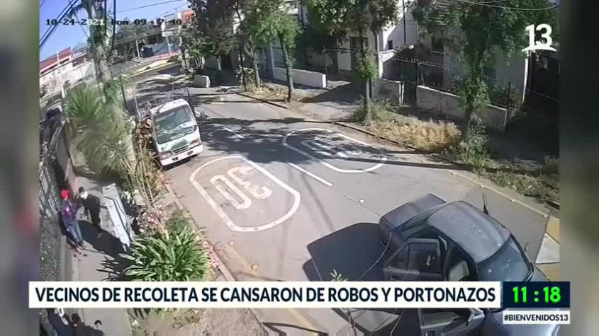 Vecinos de Recoleta se cansaron de robos y portonazos 