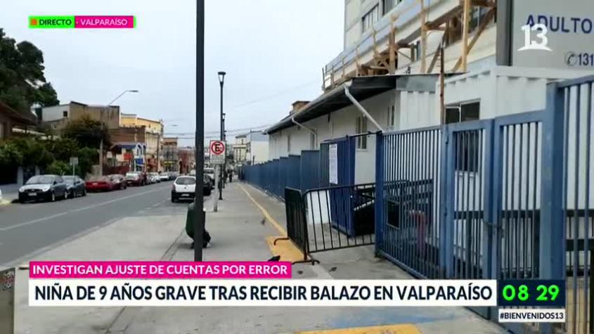 Niña de 9 años se encuentra grave tras recibir balazo en Valparaíso