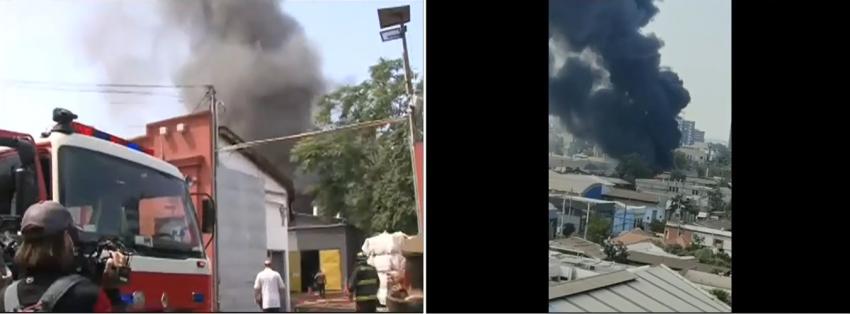 Brutal incendio en las cercanías del Hospital Barros Luco