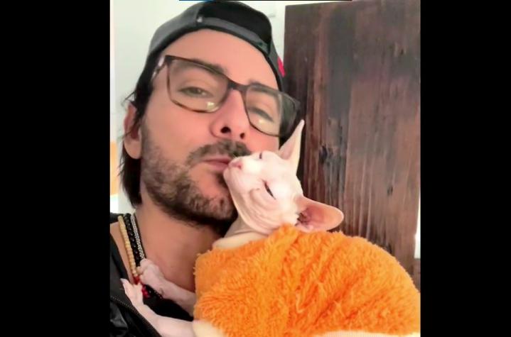 Beto Cuevas luce como padre orgulloso con su gato Pepito: "Me da tranquilidad"