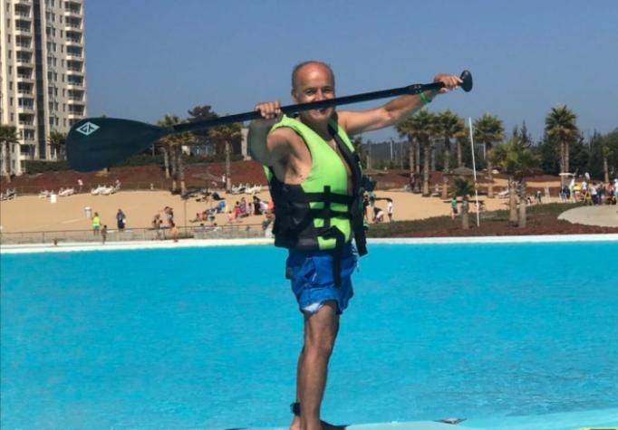 La tremenda caída acuática de Horacio Saavedra en sus vacaciones