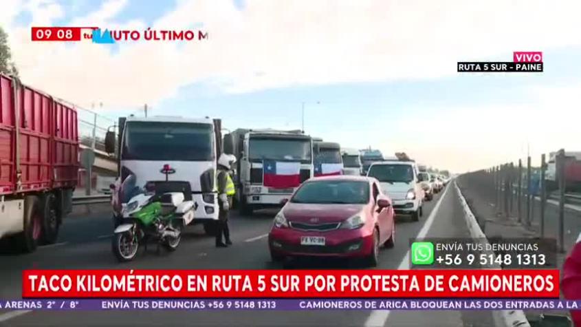 Taco kilométrico en Ruta 5 Sur por protesta de camioneros 