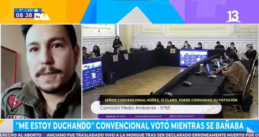 Habla Convencional Nicolás Nuñez que votó desde la ducha: "Es un error, pero prefiero haber votado”