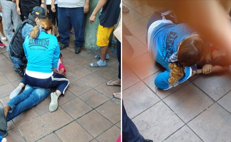 Mujer le aplicó una llave a sujeto que golpeaba a su pareja: lo inmovilizó