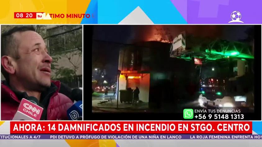 1 fallecido y 14 damnificados en incendio en Santiago Centro