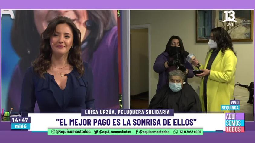 Luisa no cobra por cortarle el pelo a personas mayores