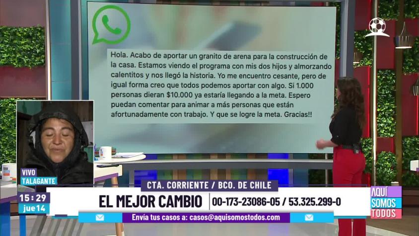 Pri emocionada con mensaje de televidente.