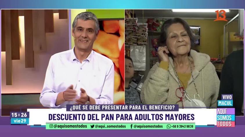 Descuento en el precio del pan para adultos mayores.