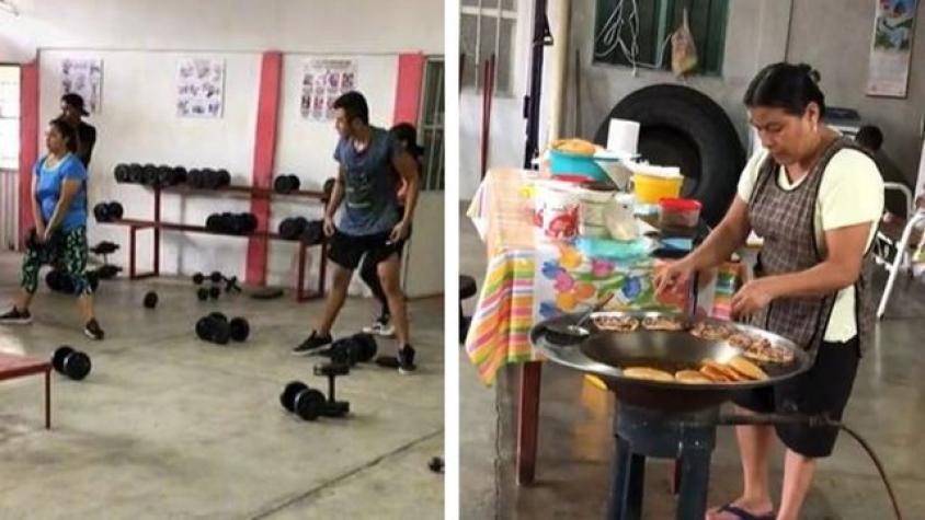 Imposible no tentarse: Instalan puesto de comida dentro de un gimnasio  
