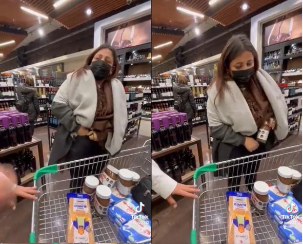 "¿De dónde saca eso?": Mujer es sorprendida robando y escondiendo productos en su cuerpo