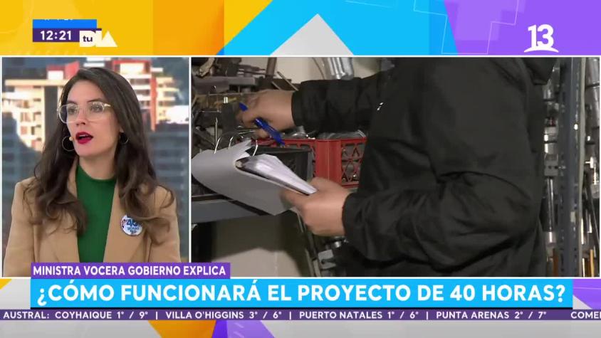40 horas laborales: Ministra Vocera de Gobierno, Camila Vallejo, explica los alcance del proyecto