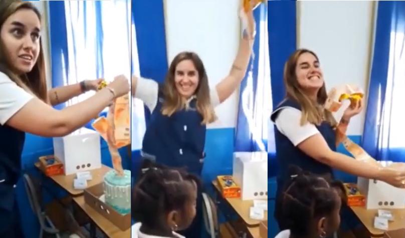 “Eres millonaria”: Querida profesora recibió una torta de billetes de sus agradecidos alumnos