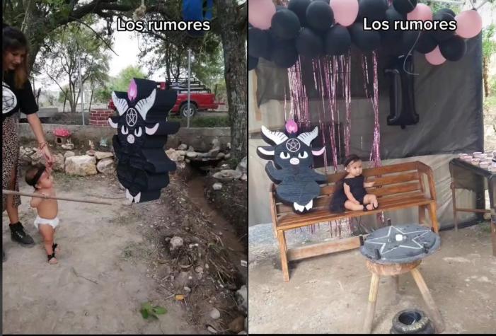 Un fiesta tranquila: Madre organizó el primer cumpleaños de su hija con temática satánica 